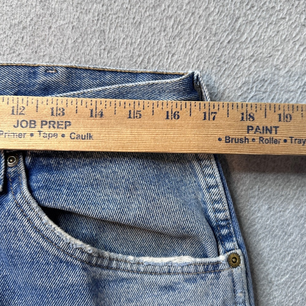 Wrangler Jeans Mens 34x30 Blue Regular Fit Straight Leg Distressed Denim 96501DS - Picture 7 of 11